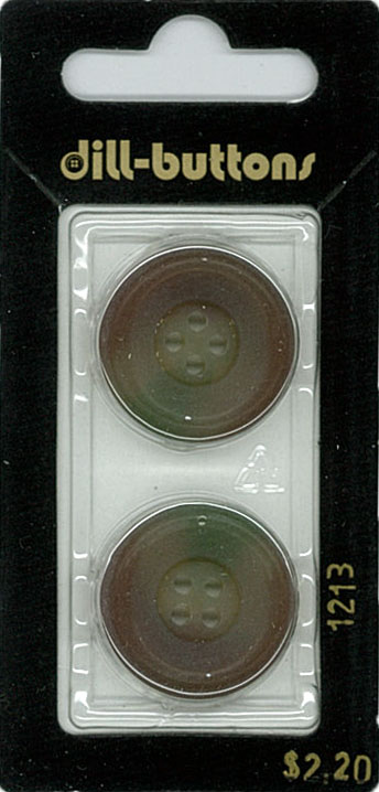 Button - 1213 - 23 mm - Greenish Brown - by Dill Buttons of Amer