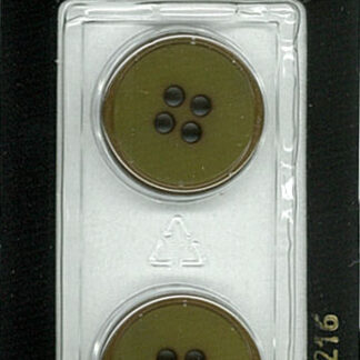 Button - 1216 - 20 mm - Olive Green - by Dill Buttons of America