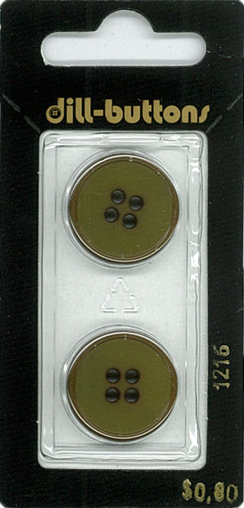 Button - 1216 - 20 mm - Olive Green - by Dill Buttons of America