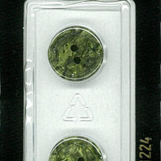 Button - 1224 - 15 mm - Moss Green - by Dill Buttons of America