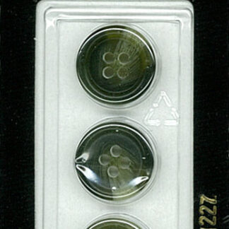 Button - 1227 - 15 mm - Moss Green - by Dill Buttons of America
