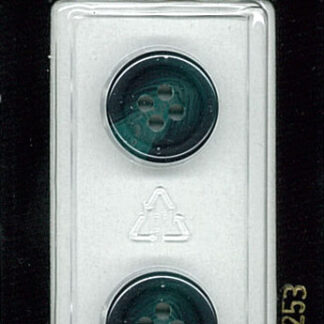 Button - 1253 - 15 mm - Teal - by Dill Buttons of America