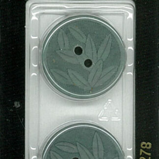 Button - 1278 - 23 mm - Greenish Grey with leaves - by Dill Butt