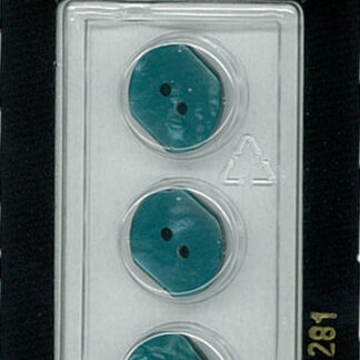 Button - 1281 - 14 mm - Teal - by Dill Buttons of America