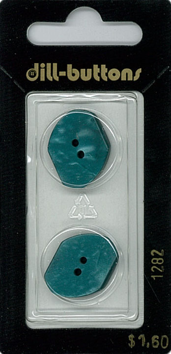 Button - 1282 - 20 mm - Teal - by Dill Buttons of America