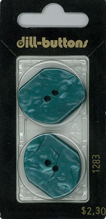 Button - 1283 - 28 mm - Teal - by Dill Buttons of America