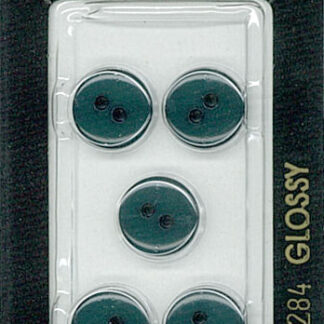 Button - 1284 - 11 mm - Dark Green - Glossy - by Dill Buttons of