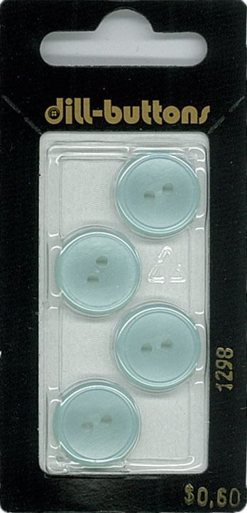 Button - 1298 - 15 mm - Light Blue - Clear - by Dill Buttons of