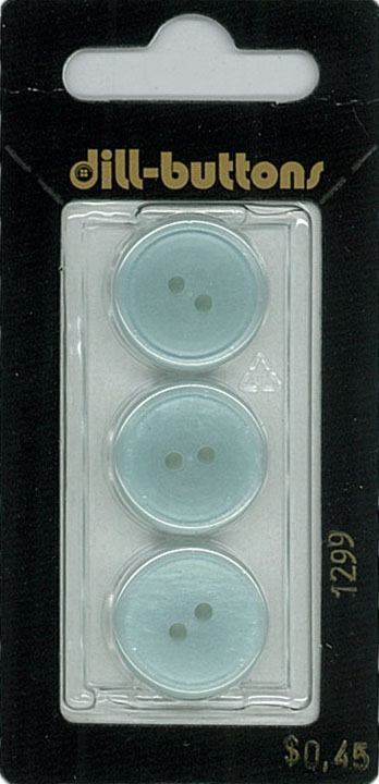 Button - 1299 - 18 mm - Light Blue - Clear - by Dill Buttons of
