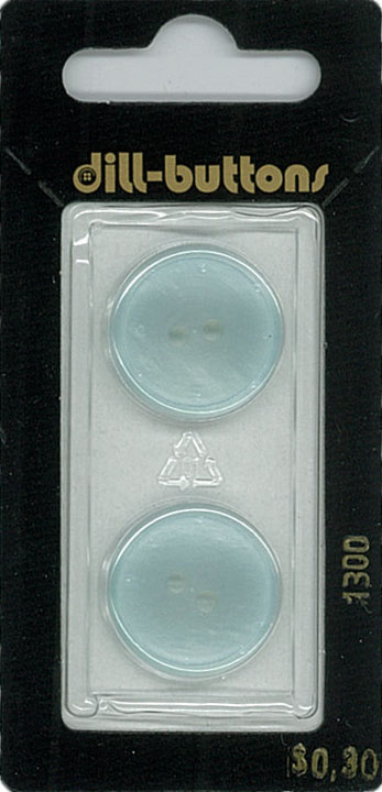 Button - 1300 - 20 mm - Light Blue - Clear - by Dill Buttons of