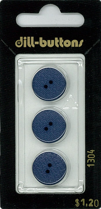 Button - 1304 - 15 mm - Blue - by Dill Buttons of America