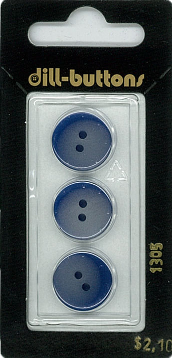 Button - 1305 - 15 mm - Blue - by Dill Buttons of America