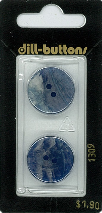 Button - 1309 - 20 mm - Blue - by Dill Buttons of America
