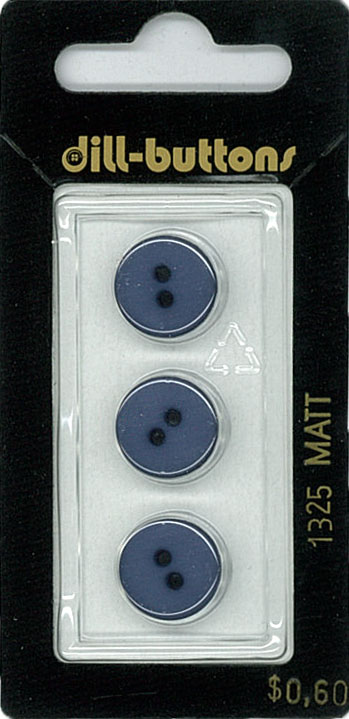 Button - 1325 - 13 mm - Blue - Matt - by Dill Buttons of America