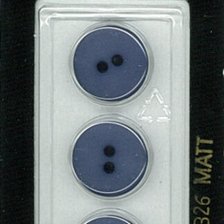Button - 1326 - 15 mm - Blue - Matt - by Dill Buttons of America