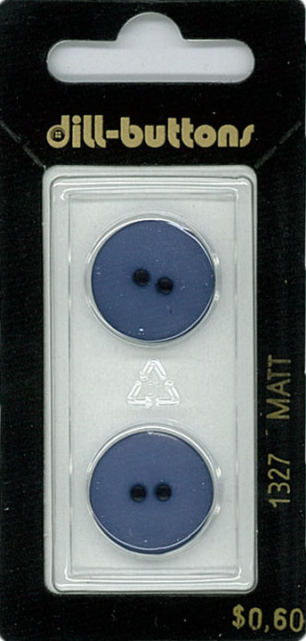 Button - 1327 - 18 mm - Blue - Matt - by Dill Buttons of America