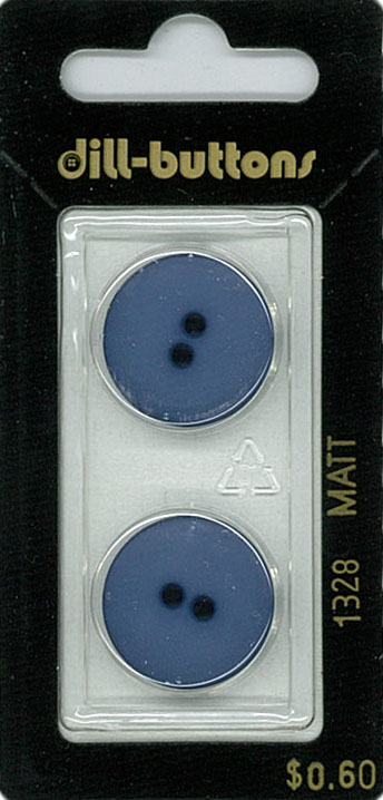 Button - 1328 - 20 mm - Blue - Matt - by Dill Buttons of America