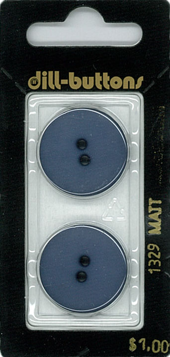 Button - 1329 - 23 mm - Blue - Matt - by Dill Buttons of America