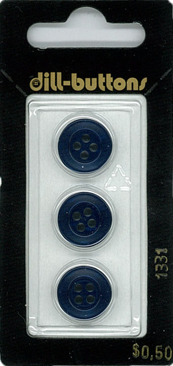 Button - 1331 - 14 mm - Blue - by Dill Buttons of America