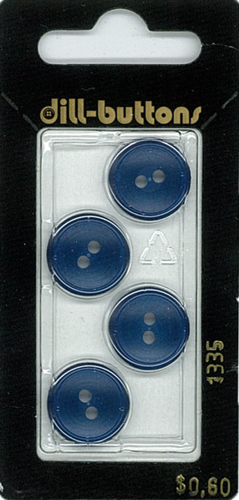 Button - 1335 - 15 mm - Blue - by Dill Buttons of America