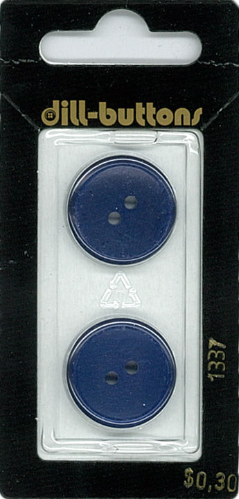Button - 1337 - 20 mm - Blue - by Dill Buttons of America