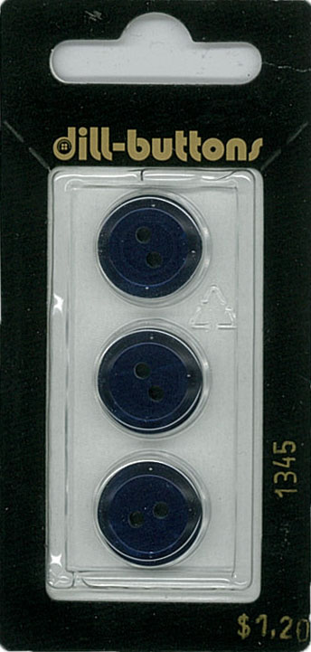 Button - 1345 - 15 mm - Dark Blue - by Dill Buttons of America