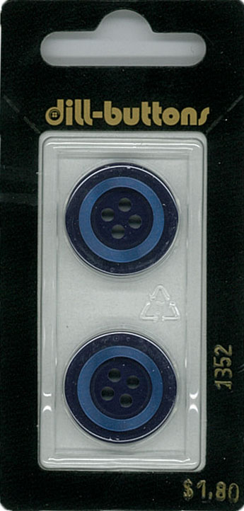 Button - 1352 - 20 mm - Dark Blue - by Dill Buttons of America