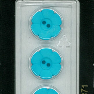 Button - 1371 - 15 mm - Robin Egg Blue - Flower - by Dill Button
