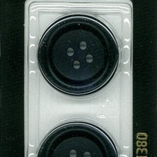 Button - 1380 - 23 mm - Bluish Black - by Dill Buttons of Americ
