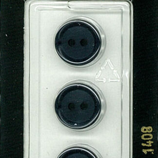 Button - 1408 - 13 mm - Bluish Black - by Dill Buttons of Americ