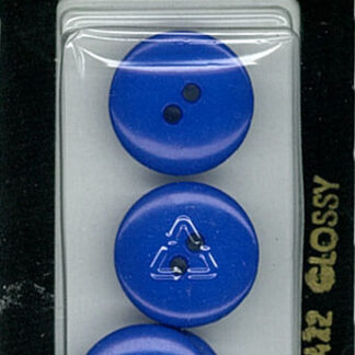 Button - 1422 - 18 mm - Blue - Glossy - by Dill Buttons of Ameri