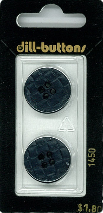 Button - 1450 - 20 mm - Blueish Black - by Dill Buttons of Ameri