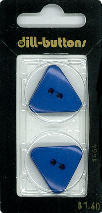 Button - 1464 - 23 mm - Blue - Triangle - by Dill Buttons of Ame