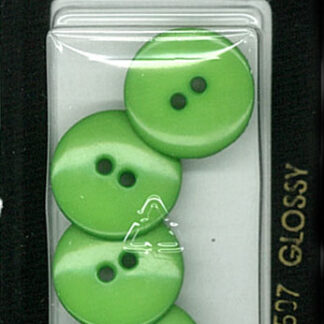 Button - 1507 - 18 mm - Green - Glossy - by Dill Buttons of Amer