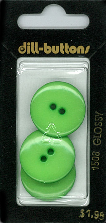 Button - 1508 - 23 mm - Green - Glossy - by Dill Buttons of Amer