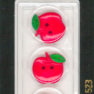 Button - 1523 - 19 mm - Red Apple - by Dill Buttons of America