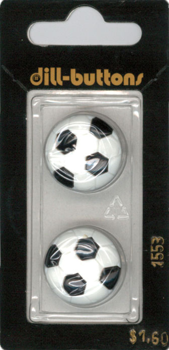 Button - 1554 - 20 mm - Soccer Ball - by Dill Buttons of America