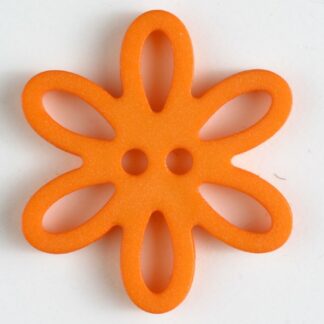 Button - 1560 - 20 mm - Flower - Orange - by Dill Buttons of Ame