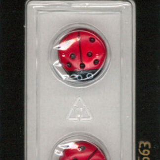 Button - 1563 - 15 mm - Lady Bug - by Dill Buttons of America