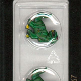 Button - 1567 - 20 mm - Green - Dinosaur - by Dill Buttons of Am