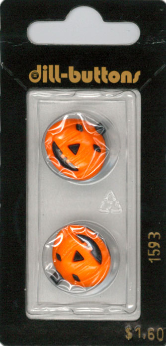 Button - 1593 - 18 mm - Orange - Pumpkin - by Dill Buttons of Am