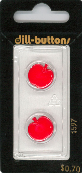 Button - 1597 - 15 mm - Red Apple - Butterfly - by Dill Buttons