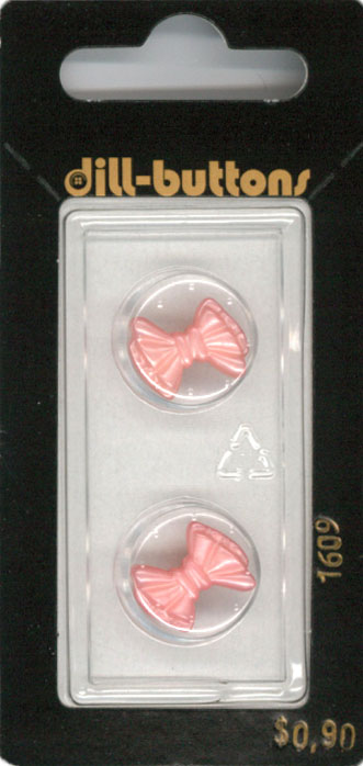 Button - 1609 - 15 mm - Pink - Ribbon - by Dill Buttons of Ameri