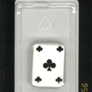 Button - 1656 - 20 mm - White - Playing Cards - Clubs - by Dill