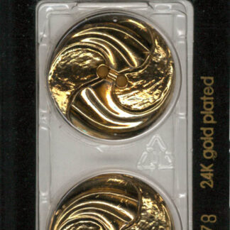 Button - 1778 - 25 mm - Gold Swirl - 24K gold plated - by Dill B