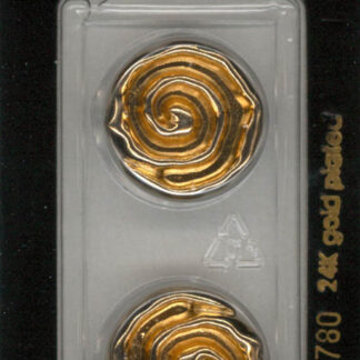 Button - 1780 - 20 mm - Gold Spiral - 24K gold plated - by Dill