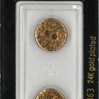 Button - 1863 - 15 mm - gold - 24K gold plated - by Dill Buttons