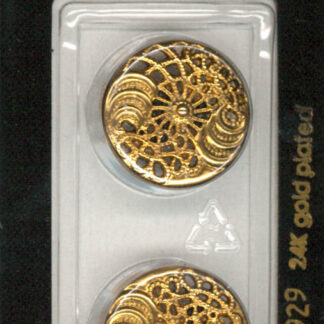 Button - 1929 - 20 mm - Gold - 24K Gold Plated - by Dill Buttons