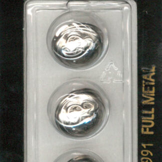 Button - 1991 - 15 mm - Silver - Full Metal - by Dill Buttons of