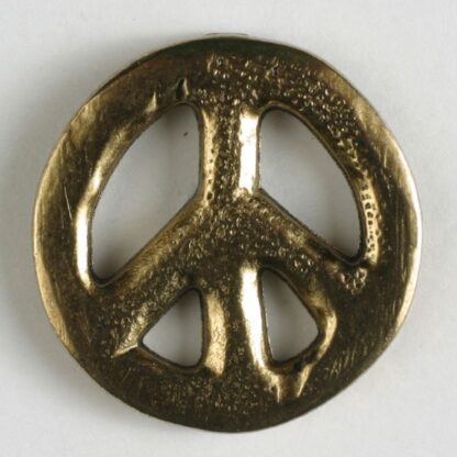 15 mm  - Antique Gold  - Small Peace Sign  - Dill Buttons